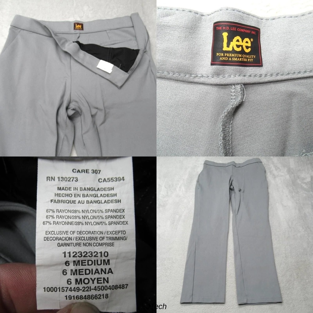 Lee Pant Youth 6 Medium Gray Regular Mid Rise Flex Motion Stretch Hiking 30x25